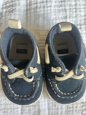 Carter's Navy and Cream Infant Boat Shoes